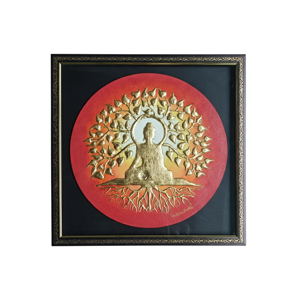 Handcrafted gold leaf Buddha painting